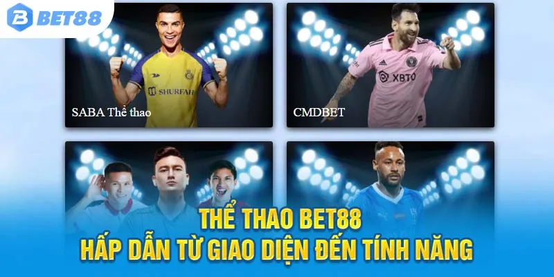 Sảnh thể thao Bet88 với giao diện trực quan và phân loại rõ ràng theo giải đấu
